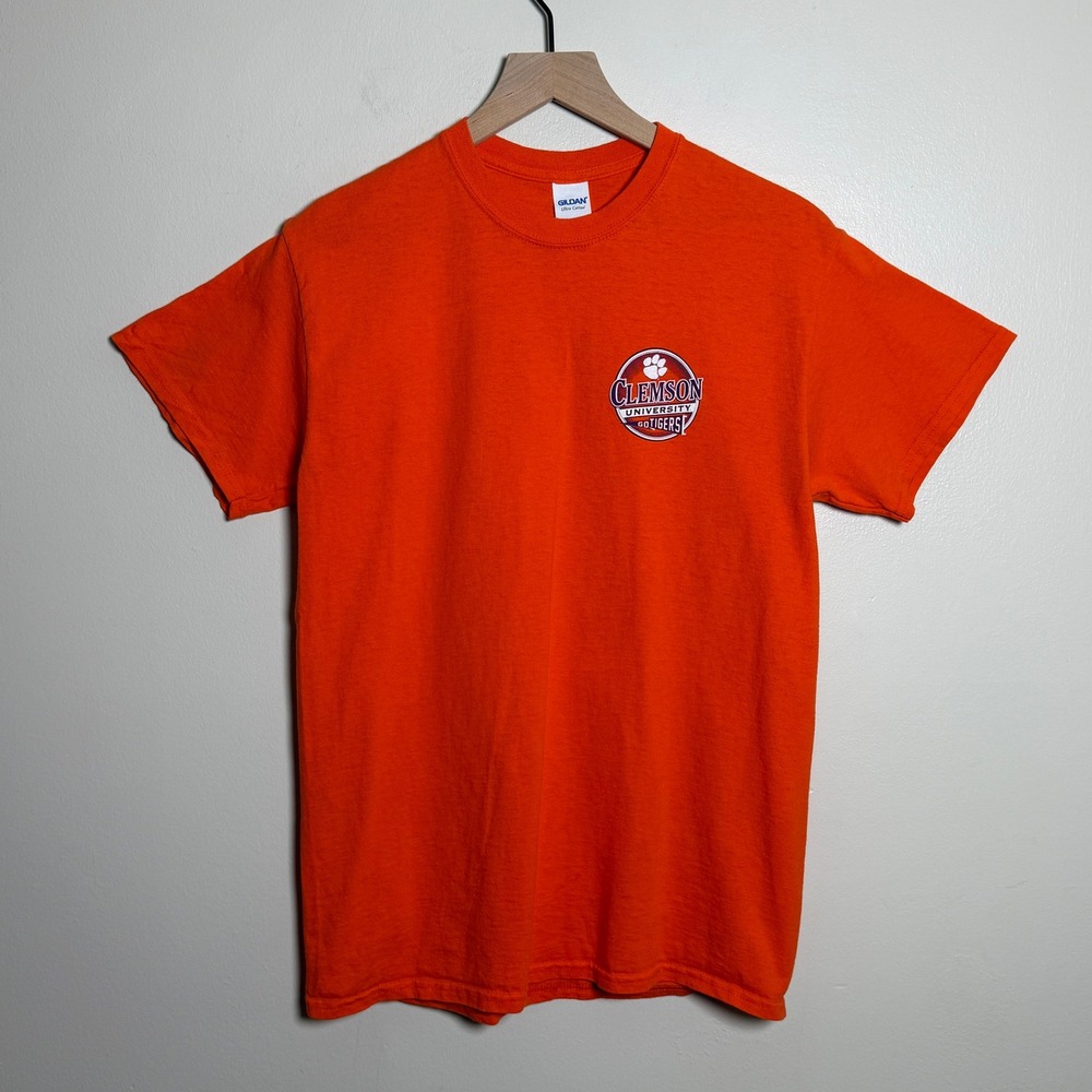 Gildan Unisex Cotton T-Shirt M Orange Clemson University Tigers Graphic Tee